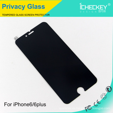 Protector de pantalla de vidrio de privacidad 2.5D anti-peeping para iPhone6 ​​/ 6 plus